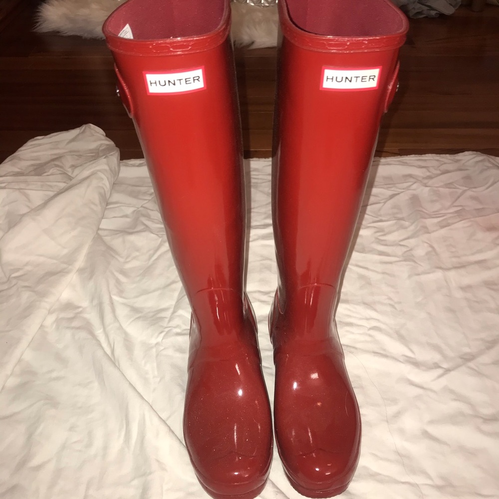 Red hunter boots